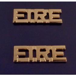 FIRE Gold 3/8" Lettering Pair Collar Pins